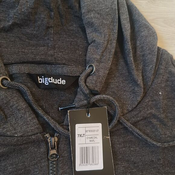 Big Dude KAM‎ Active Performance Sleeveless Hoody Charcoal 7XLT NWT in packaging - Picture 5 of 5